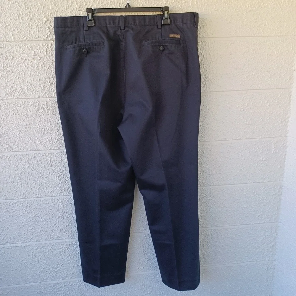 Savane Black Pleated Chinos‎ Mens 42x32 Cotton Blend Straight Leg Pants